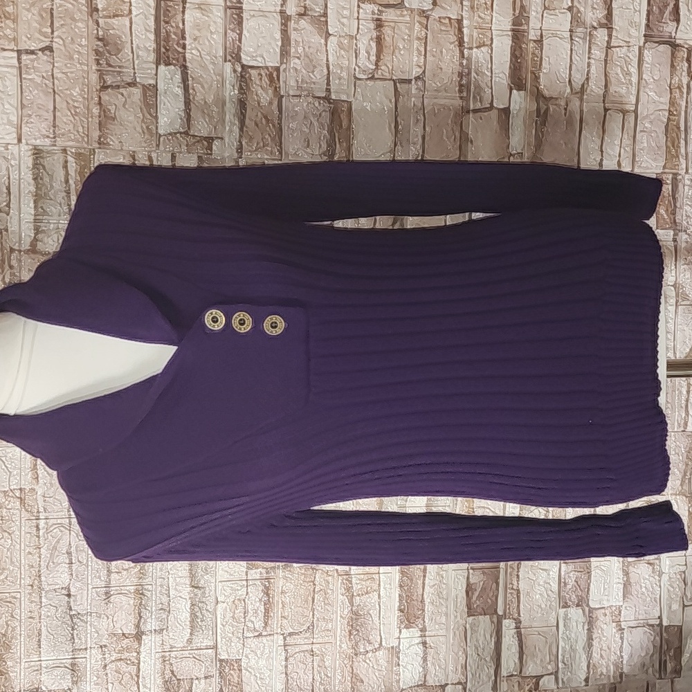 LAUREN JEANS CO Purple Cable Knit Sweater